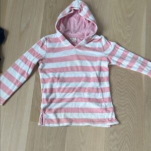 Pottery Barn Kids Pink and White Striped Hoodie